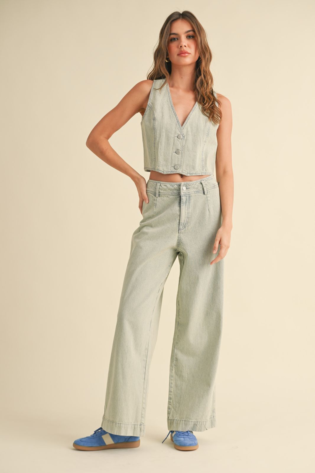 Conjunto Lina Rayas mezclilla
