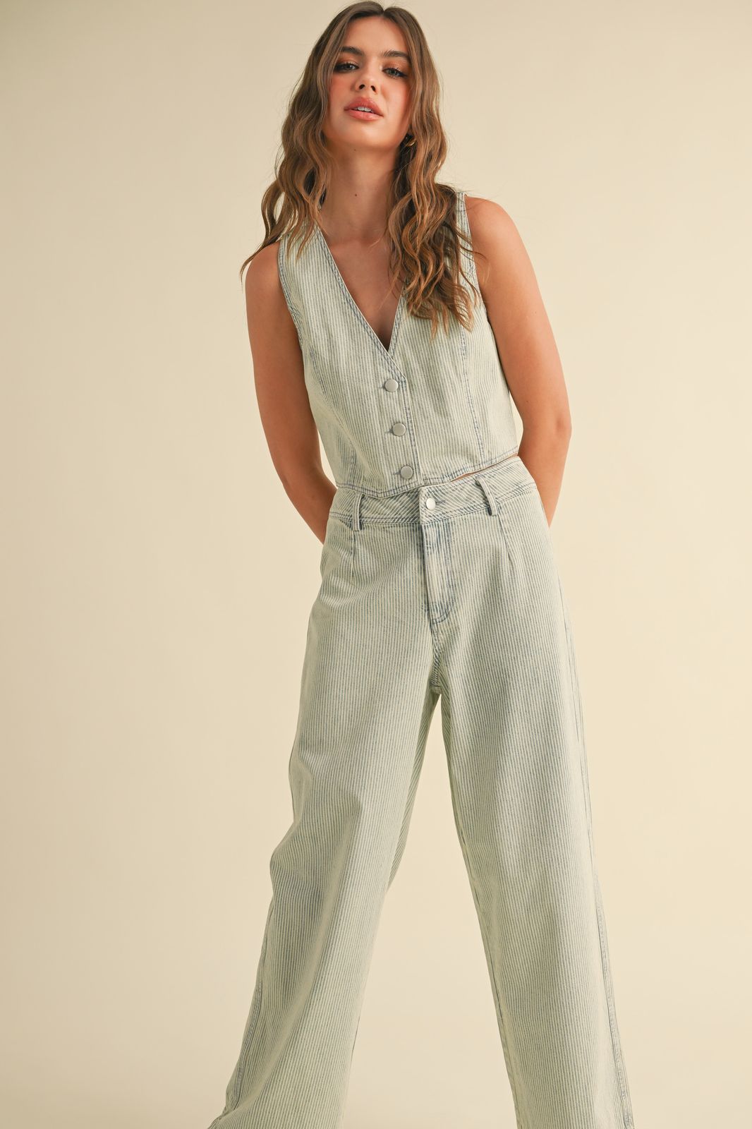 Conjunto Lina Rayas mezclilla